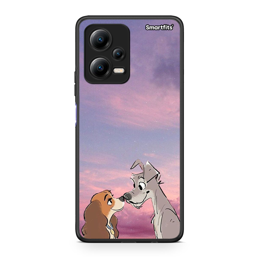 Θήκη Xiaomi Redmi Note 12 5G Lady And Tramp από τη Smartfits με σχέδιο στο πίσω μέρος και μαύρο περίβλημα | Xiaomi Redmi Note 12 5G Lady And Tramp Case with Colorful Back and Black Bezels