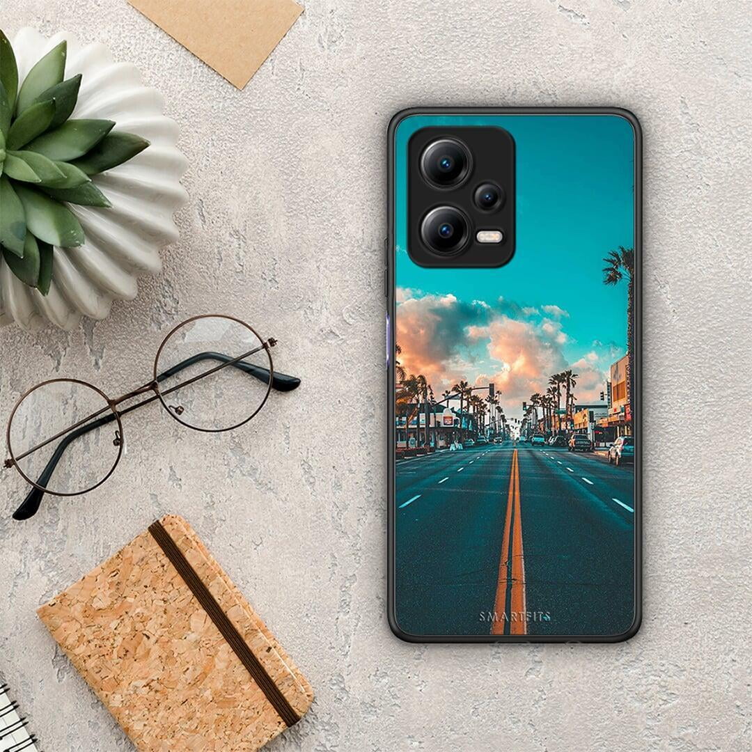 Θήκη Xiaomi Redmi Note 12 5G Landscape City από τη Smartfits με σχέδιο στο πίσω μέρος και μαύρο περίβλημα | Xiaomi Redmi Note 12 5G Landscape City Case with Colorful Back and Black Bezels