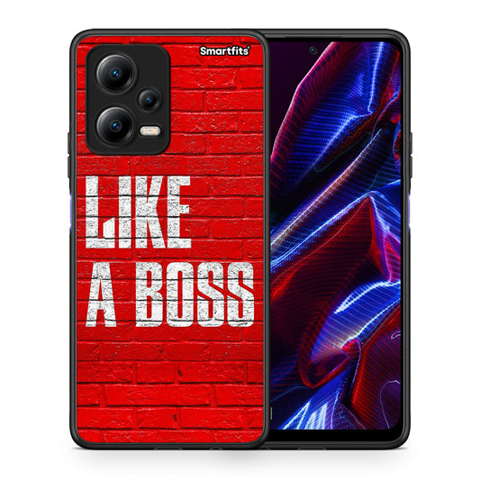 Θήκη Xiaomi Redmi Note 12 5G Like A Boss από τη Smartfits με σχέδιο στο πίσω μέρος και μαύρο περίβλημα | Xiaomi Redmi Note 12 5G Like A Boss Case with Colorful Back and Black Bezels