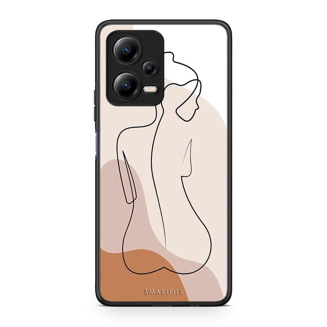 Θήκη Xiaomi Redmi Note 12 5G LineArt Woman από τη Smartfits με σχέδιο στο πίσω μέρος και μαύρο περίβλημα | Xiaomi Redmi Note 12 5G LineArt Woman Case with Colorful Back and Black Bezels