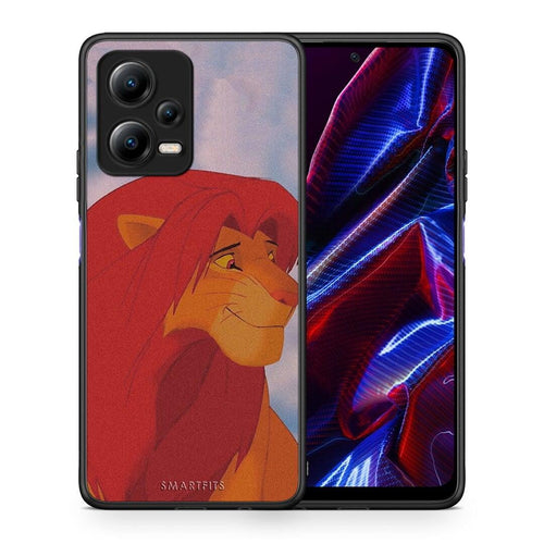 Θήκη Xiaomi Redmi Note 12 5G Lion Love 1 από τη Smartfits με σχέδιο στο πίσω μέρος και μαύρο περίβλημα | Xiaomi Redmi Note 12 5G Lion Love 1 Case with Colorful Back and Black Bezels