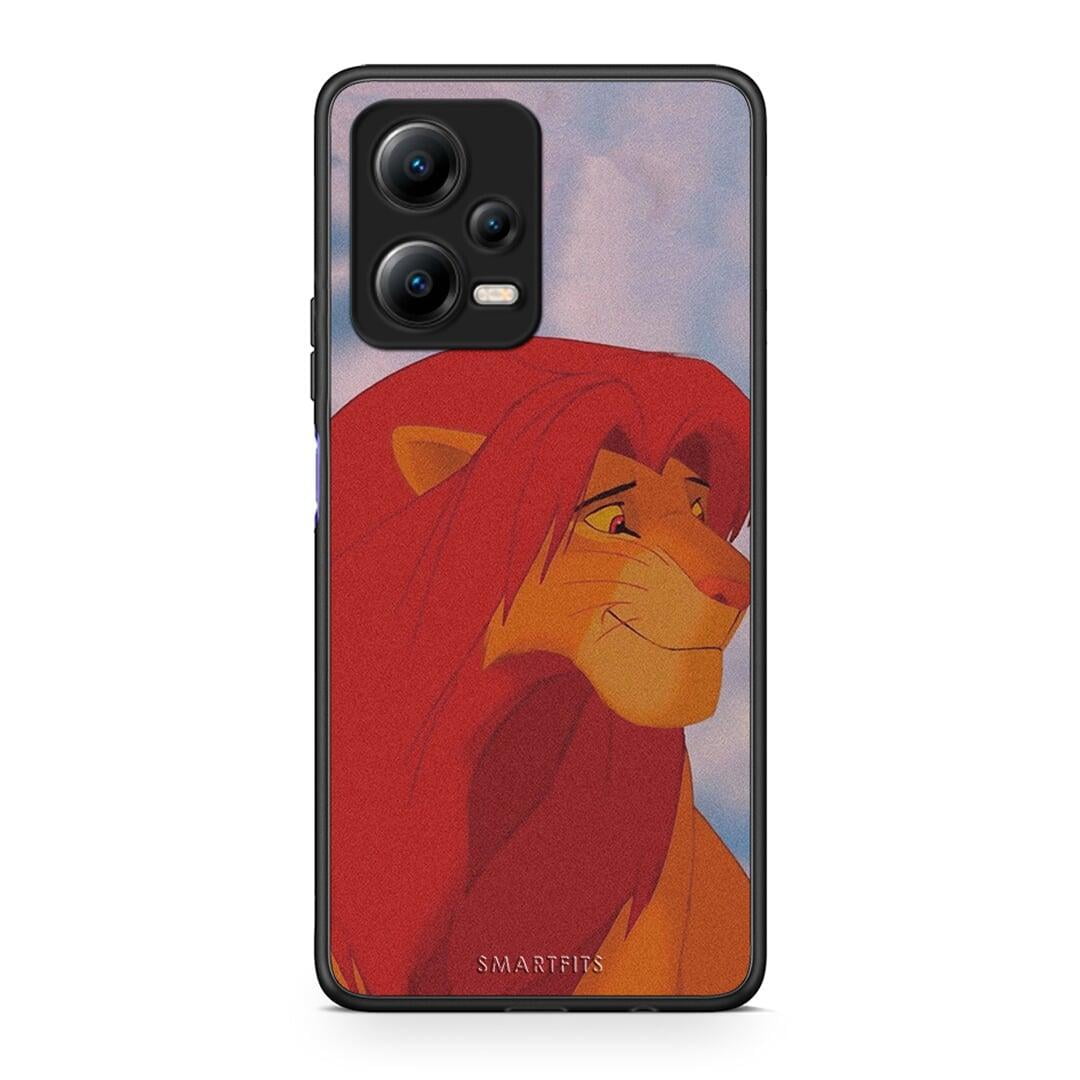 Θήκη Xiaomi Redmi Note 12 5G Lion Love 1 από τη Smartfits με σχέδιο στο πίσω μέρος και μαύρο περίβλημα | Xiaomi Redmi Note 12 5G Lion Love 1 Case with Colorful Back and Black Bezels
