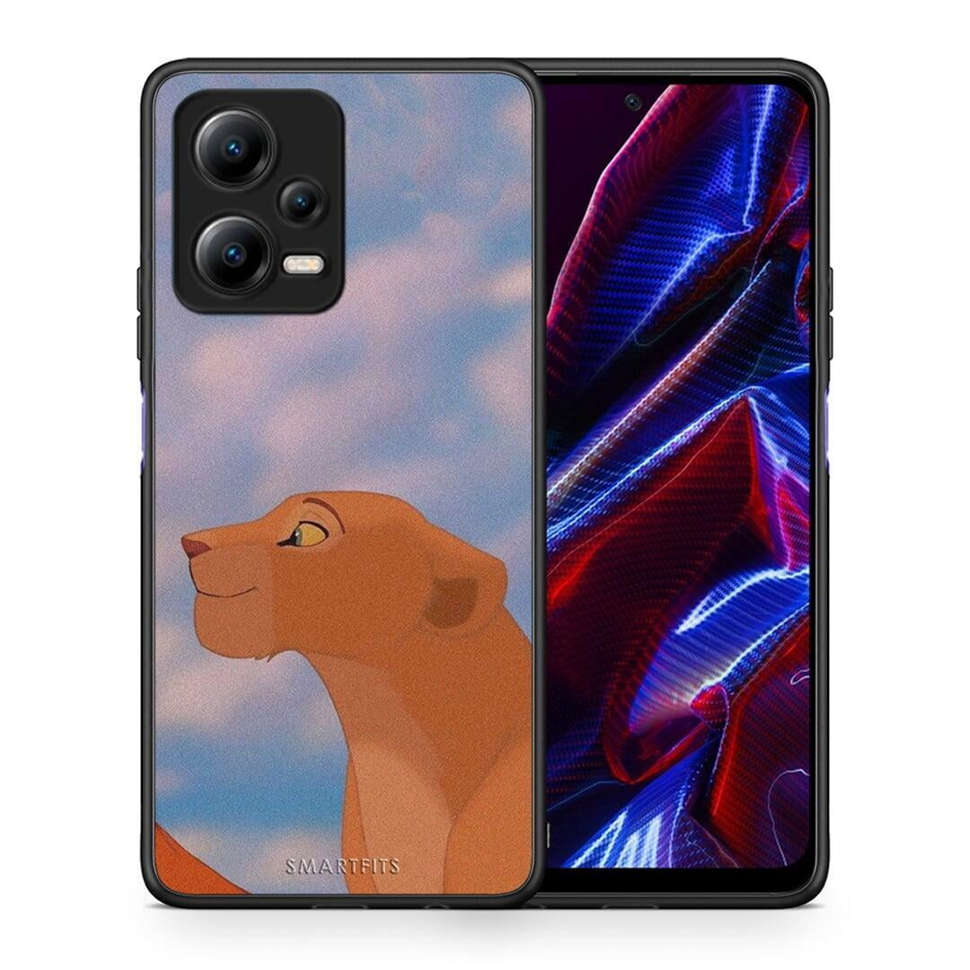 Θήκη Xiaomi Redmi Note 12 5G Lion Love 2 από τη Smartfits με σχέδιο στο πίσω μέρος και μαύρο περίβλημα | Xiaomi Redmi Note 12 5G Lion Love 2 Case with Colorful Back and Black Bezels