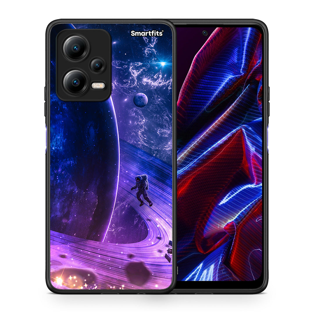 Θήκη Xiaomi Redmi Note 12 5G Lost Astronaut από τη Smartfits με σχέδιο στο πίσω μέρος και μαύρο περίβλημα | Xiaomi Redmi Note 12 5G Lost Astronaut Case with Colorful Back and Black Bezels