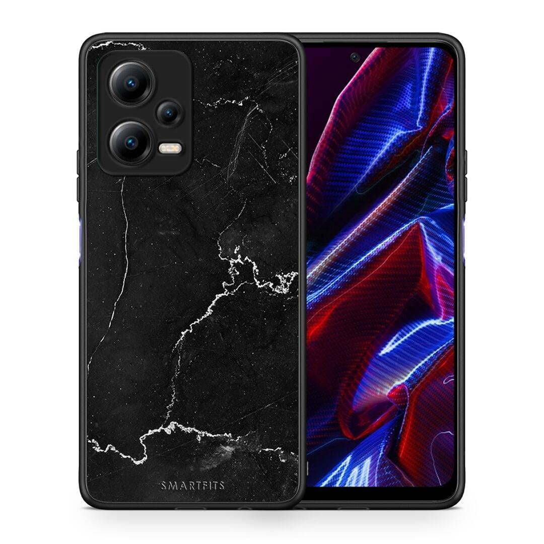 Θήκη Xiaomi Redmi Note 12 5G Marble Black από τη Smartfits με σχέδιο στο πίσω μέρος και μαύρο περίβλημα | Xiaomi Redmi Note 12 5G Marble Black Case with Colorful Back and Black Bezels