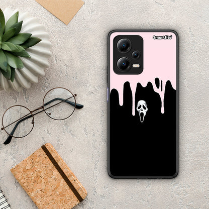 Θήκη Xiaomi Redmi Note 12 5G Melting Halloween Mask από τη Smartfits με σχέδιο στο πίσω μέρος και μαύρο περίβλημα | Xiaomi Redmi Note 12 5G Melting Halloween Mask Case with Colorful Back and Black Bezels