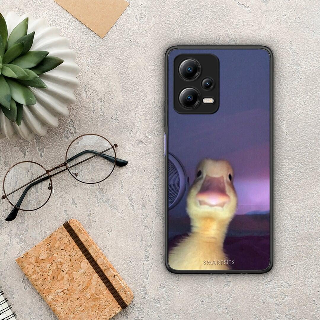 Θήκη Xiaomi Redmi Note 12 5G Meme Duck από τη Smartfits με σχέδιο στο πίσω μέρος και μαύρο περίβλημα | Xiaomi Redmi Note 12 5G Meme Duck Case with Colorful Back and Black Bezels