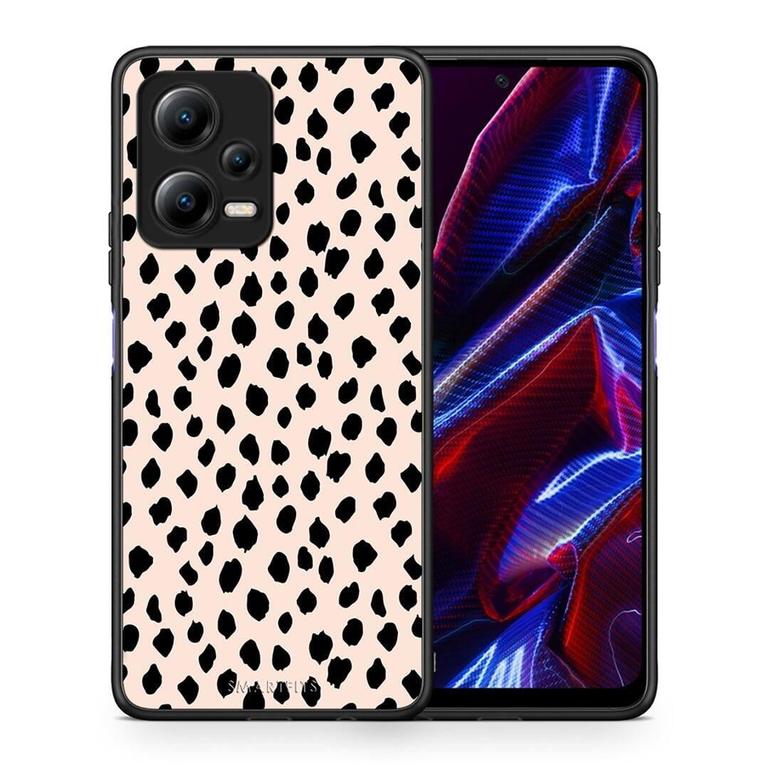 Θήκη Xiaomi Redmi Note 12 5G New Polka Dots από τη Smartfits με σχέδιο στο πίσω μέρος και μαύρο περίβλημα | Xiaomi Redmi Note 12 5G New Polka Dots Case with Colorful Back and Black Bezels