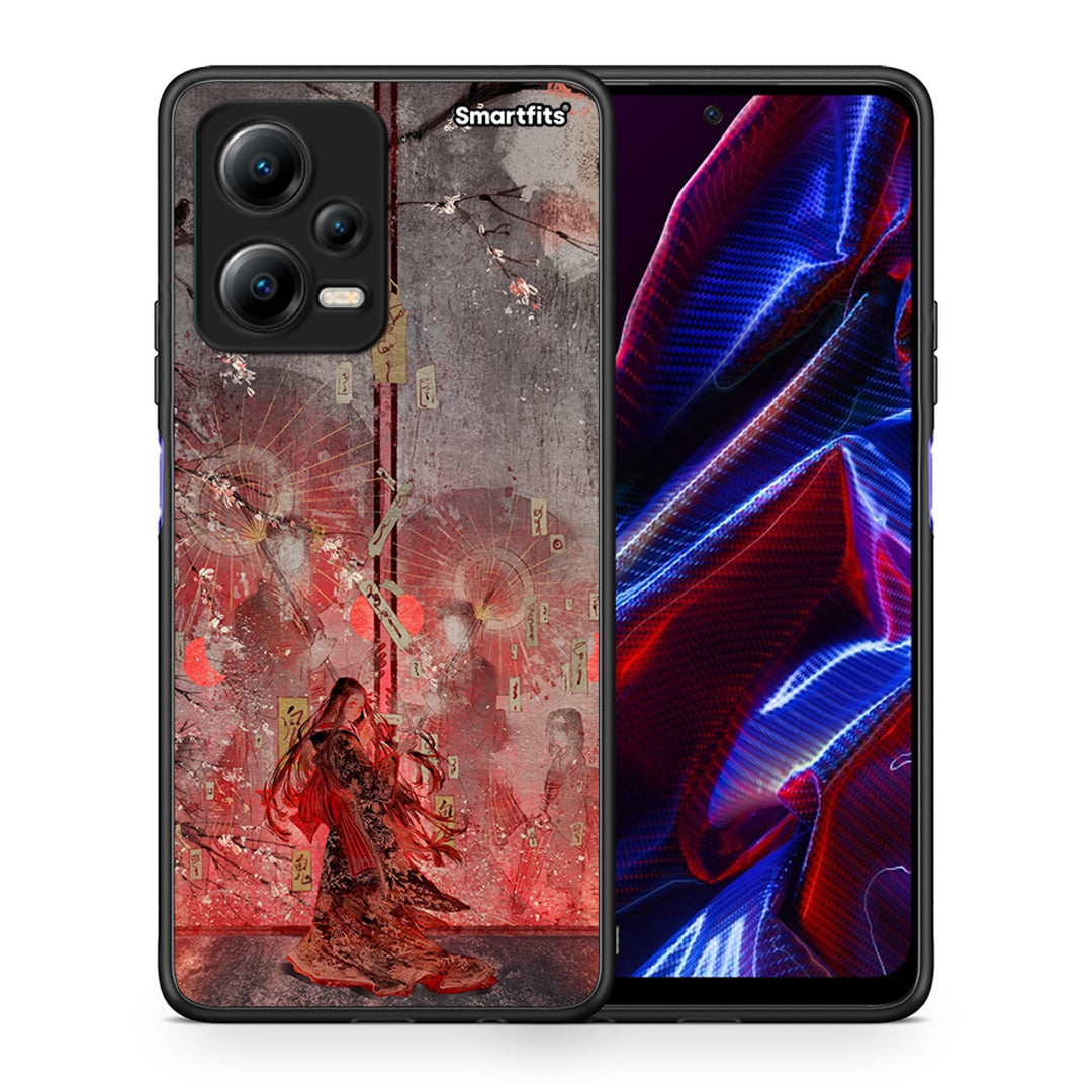 Θήκη Xiaomi Redmi Note 12 5G Nezuko Kamado από τη Smartfits με σχέδιο στο πίσω μέρος και μαύρο περίβλημα | Xiaomi Redmi Note 12 5G Nezuko Kamado Case with Colorful Back and Black Bezels