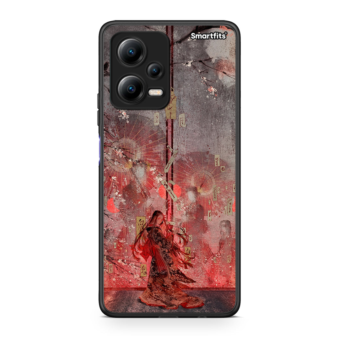 Θήκη Xiaomi Redmi Note 12 5G Nezuko Kamado από τη Smartfits με σχέδιο στο πίσω μέρος και μαύρο περίβλημα | Xiaomi Redmi Note 12 5G Nezuko Kamado Case with Colorful Back and Black Bezels