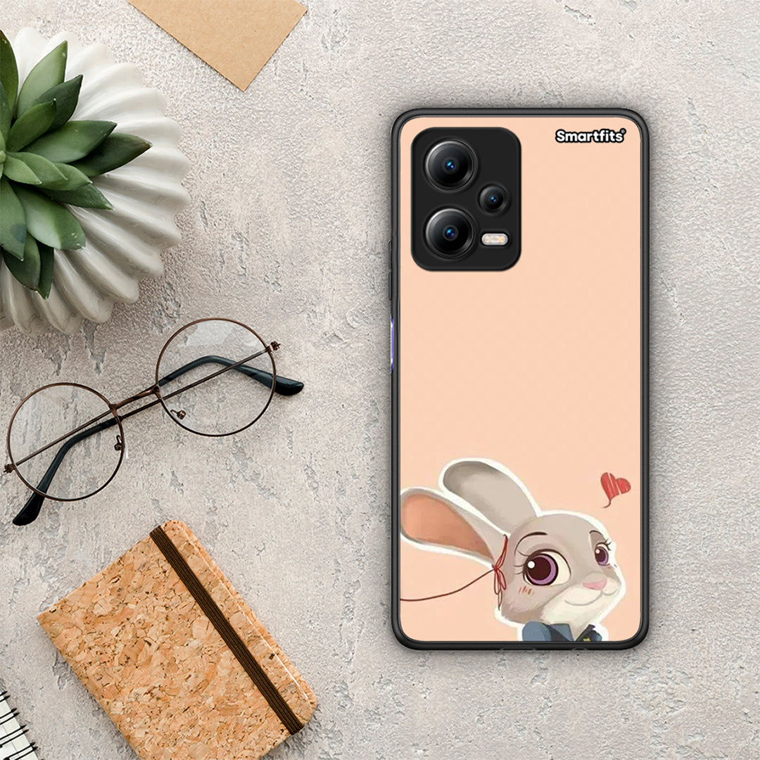 Θήκη Xiaomi Redmi Note 12 5G Nick Wilde And Judy Hopps Love 2 από τη Smartfits με σχέδιο στο πίσω μέρος και μαύρο περίβλημα | Xiaomi Redmi Note 12 5G Nick Wilde And Judy Hopps Love 2 Case with Colorful Back and Black Bezels