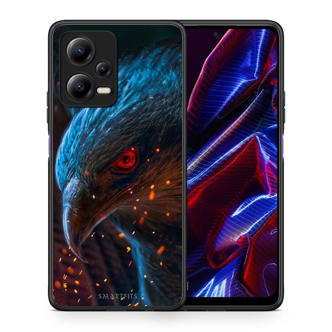 Θήκη Xiaomi Redmi Note 12 5G PopArt Eagle από τη Smartfits με σχέδιο στο πίσω μέρος και μαύρο περίβλημα | Xiaomi Redmi Note 12 5G PopArt Eagle Case with Colorful Back and Black Bezels