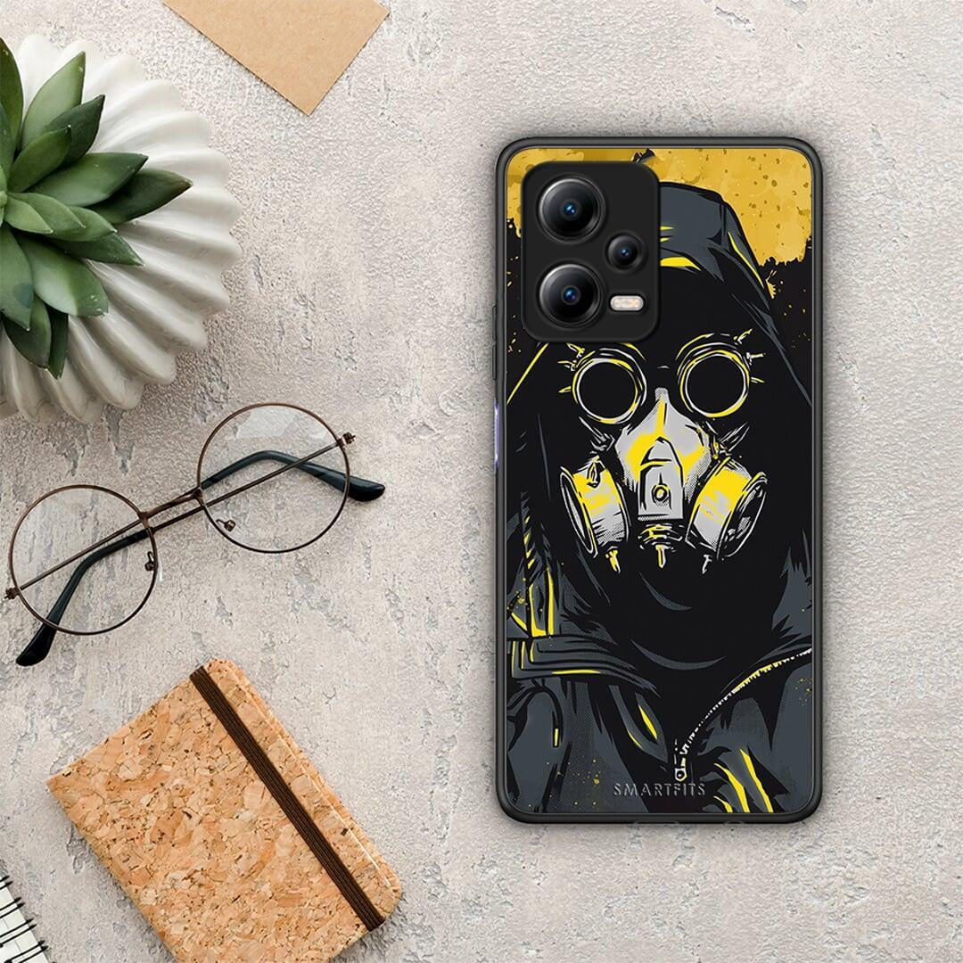 Θήκη Xiaomi Redmi Note 12 5G PopArt Mask από τη Smartfits με σχέδιο στο πίσω μέρος και μαύρο περίβλημα | Xiaomi Redmi Note 12 5G PopArt Mask Case with Colorful Back and Black Bezels