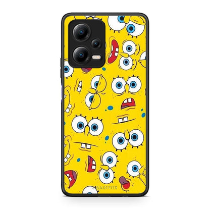 Θήκη Xiaomi Redmi Note 12 5G PopArt Sponge από τη Smartfits με σχέδιο στο πίσω μέρος και μαύρο περίβλημα | Xiaomi Redmi Note 12 5G PopArt Sponge Case with Colorful Back and Black Bezels