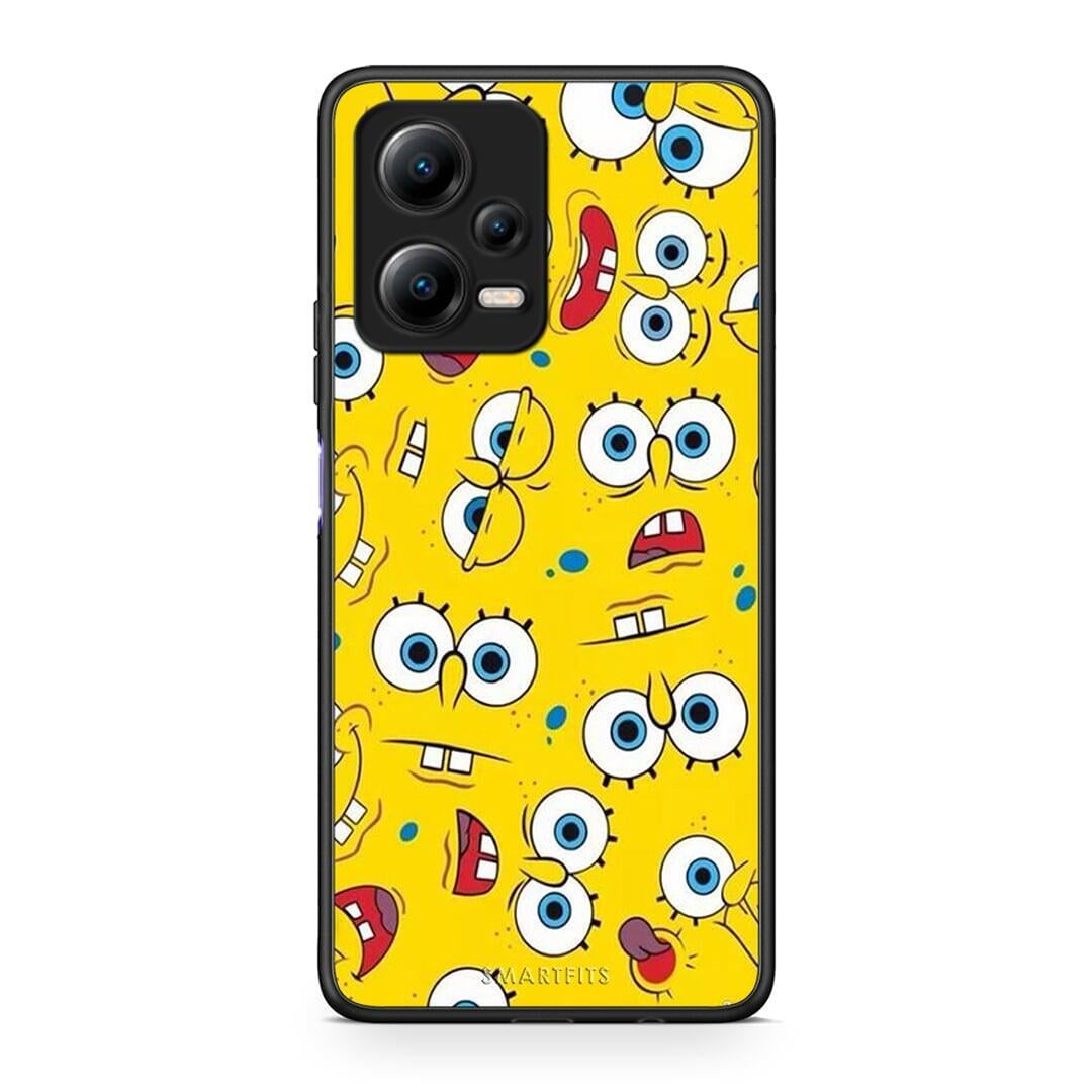 Θήκη Xiaomi Redmi Note 12 5G PopArt Sponge από τη Smartfits με σχέδιο στο πίσω μέρος και μαύρο περίβλημα | Xiaomi Redmi Note 12 5G PopArt Sponge Case with Colorful Back and Black Bezels