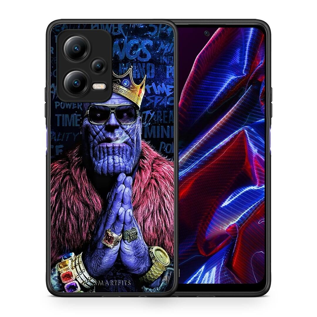 Θήκη Xiaomi Redmi Note 12 5G PopArt Thanos από τη Smartfits με σχέδιο στο πίσω μέρος και μαύρο περίβλημα | Xiaomi Redmi Note 12 5G PopArt Thanos Case with Colorful Back and Black Bezels