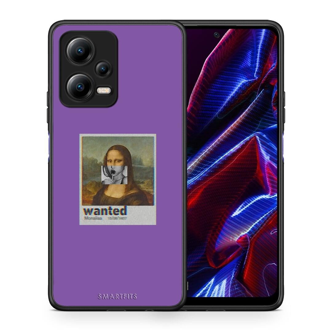 Θήκη Xiaomi Redmi Note 12 5G Popart Monalisa από τη Smartfits με σχέδιο στο πίσω μέρος και μαύρο περίβλημα | Xiaomi Redmi Note 12 5G Popart Monalisa Case with Colorful Back and Black Bezels