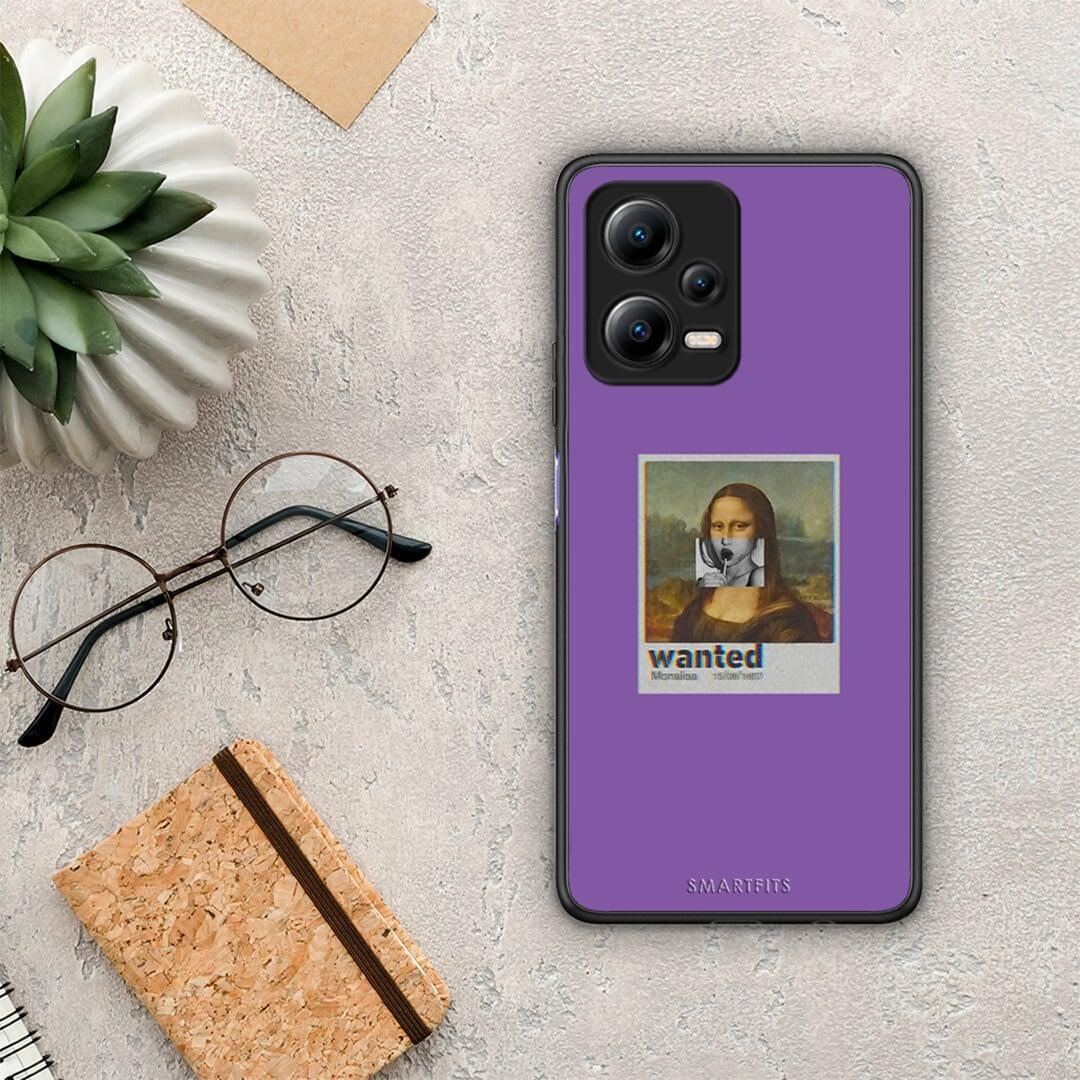 Θήκη Xiaomi Redmi Note 12 5G Popart Monalisa από τη Smartfits με σχέδιο στο πίσω μέρος και μαύρο περίβλημα | Xiaomi Redmi Note 12 5G Popart Monalisa Case with Colorful Back and Black Bezels