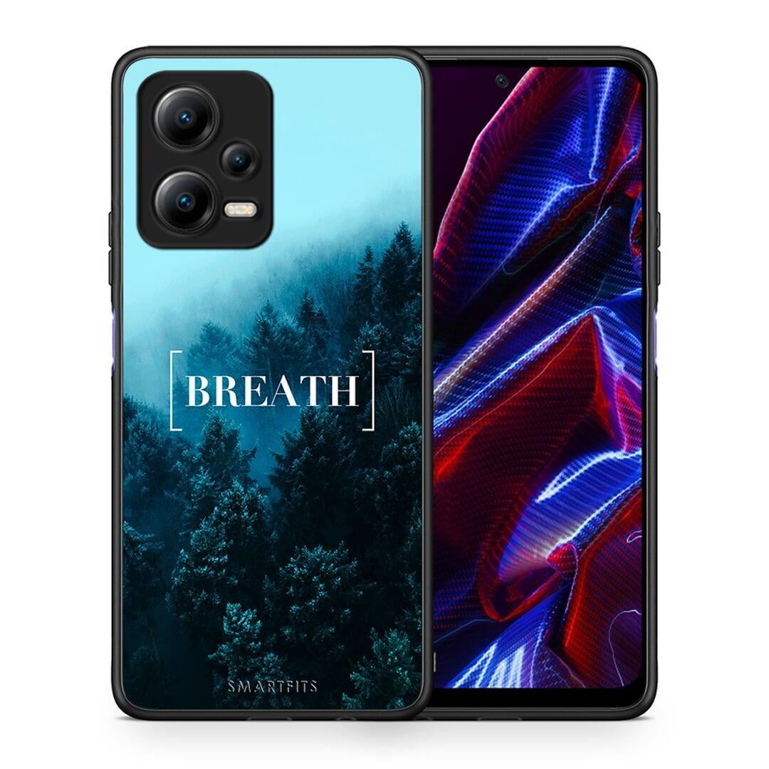 Θήκη Xiaomi Redmi Note 12 5G Quote Breath από τη Smartfits με σχέδιο στο πίσω μέρος και μαύρο περίβλημα | Xiaomi Redmi Note 12 5G Quote Breath Case with Colorful Back and Black Bezels