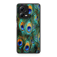 Thumbnail for Θήκη Xiaomi Redmi Note 12 5G Real Peacock Feathers από τη Smartfits με σχέδιο στο πίσω μέρος και μαύρο περίβλημα | Xiaomi Redmi Note 12 5G Real Peacock Feathers Case with Colorful Back and Black Bezels