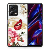 Thumbnail for Θήκη Xiaomi Redmi Note 12 5G Red Lips από τη Smartfits με σχέδιο στο πίσω μέρος και μαύρο περίβλημα | Xiaomi Redmi Note 12 5G Red Lips Case with Colorful Back and Black Bezels