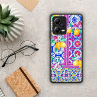 Thumbnail for Θήκη Xiaomi Redmi Note 12 5G Retro Spring από τη Smartfits με σχέδιο στο πίσω μέρος και μαύρο περίβλημα | Xiaomi Redmi Note 12 5G Retro Spring Case with Colorful Back and Black Bezels