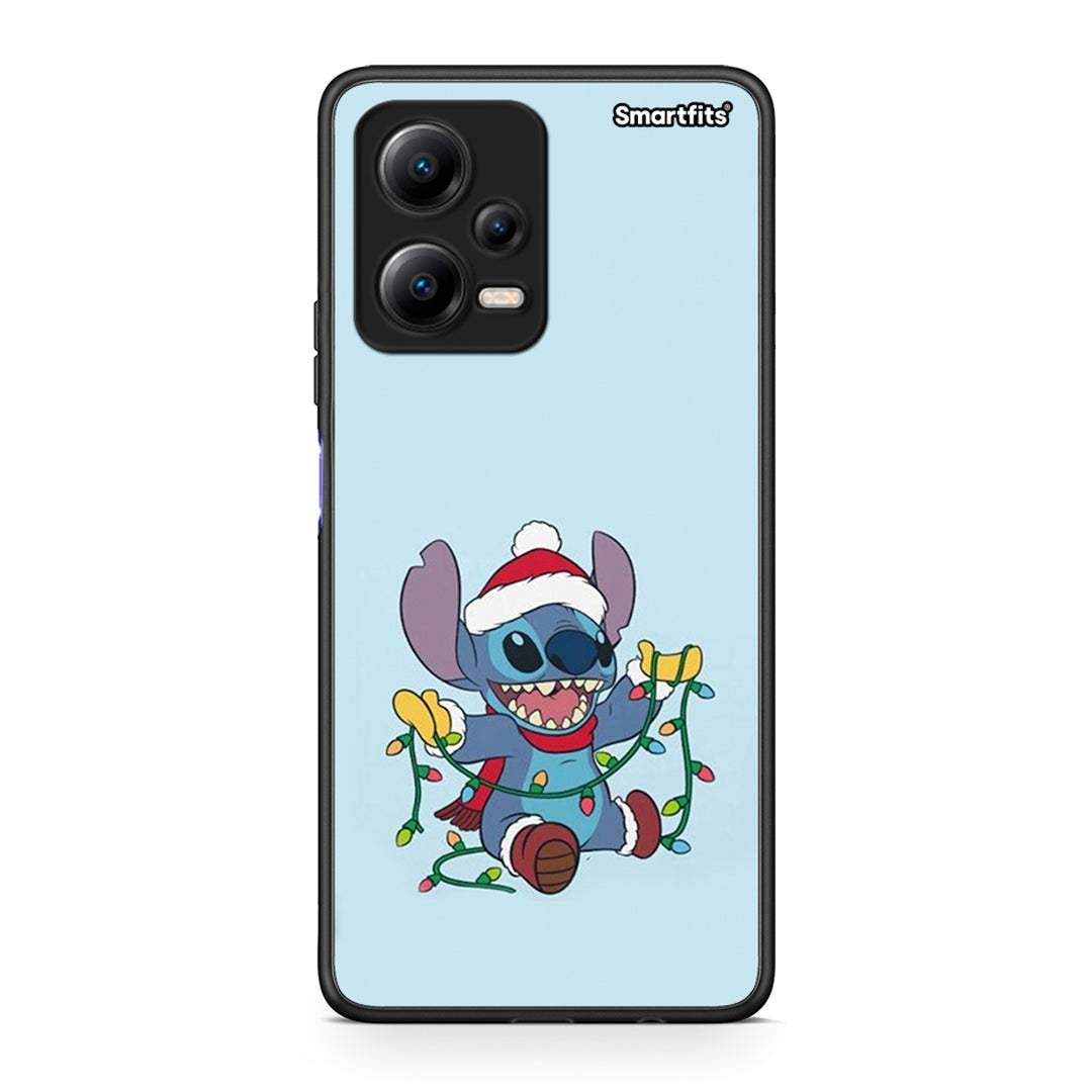 Θήκη Xiaomi Redmi Note 12 5G Santa Stich από τη Smartfits με σχέδιο στο πίσω μέρος και μαύρο περίβλημα | Xiaomi Redmi Note 12 5G Santa Stich Case with Colorful Back and Black Bezels