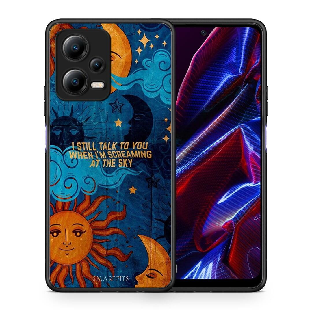 Θήκη Xiaomi Redmi Note 12 5G Screaming Sky από τη Smartfits με σχέδιο στο πίσω μέρος και μαύρο περίβλημα | Xiaomi Redmi Note 12 5G Screaming Sky Case with Colorful Back and Black Bezels