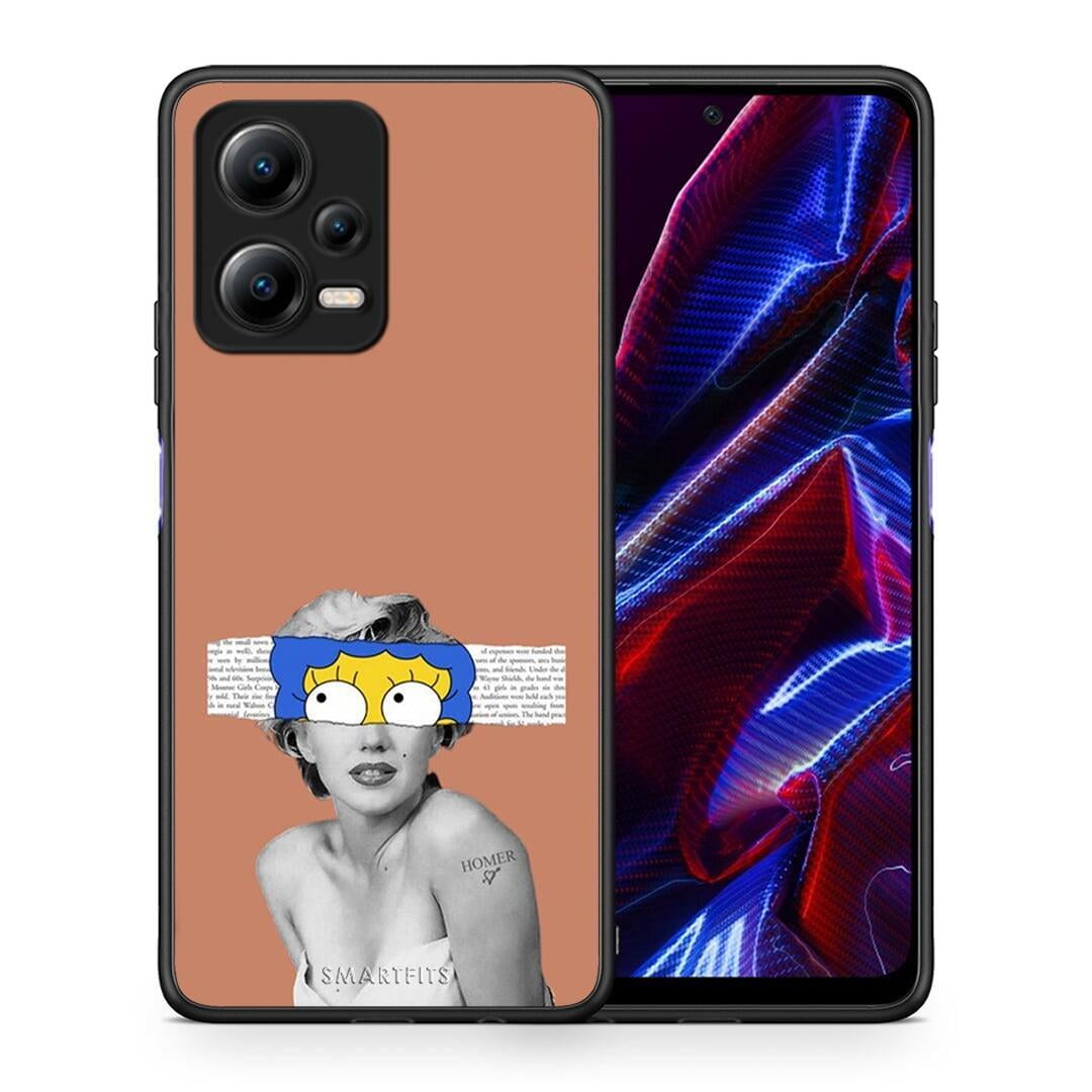 Θήκη Xiaomi Redmi Note 12 5G Sim Merilyn από τη Smartfits με σχέδιο στο πίσω μέρος και μαύρο περίβλημα | Xiaomi Redmi Note 12 5G Sim Merilyn Case with Colorful Back and Black Bezels