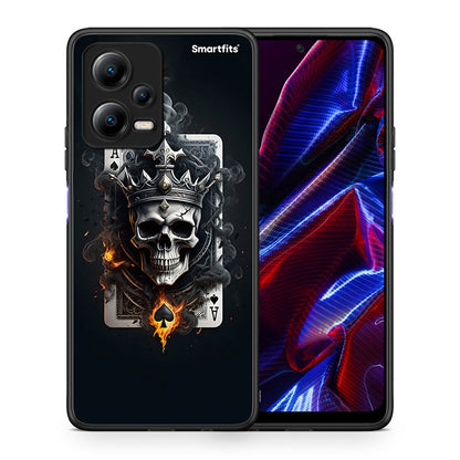Θήκη Xiaomi Redmi Note 12 5G Skull King Ace από τη Smartfits με σχέδιο στο πίσω μέρος και μαύρο περίβλημα | Xiaomi Redmi Note 12 5G Skull King Ace Case with Colorful Back and Black Bezels