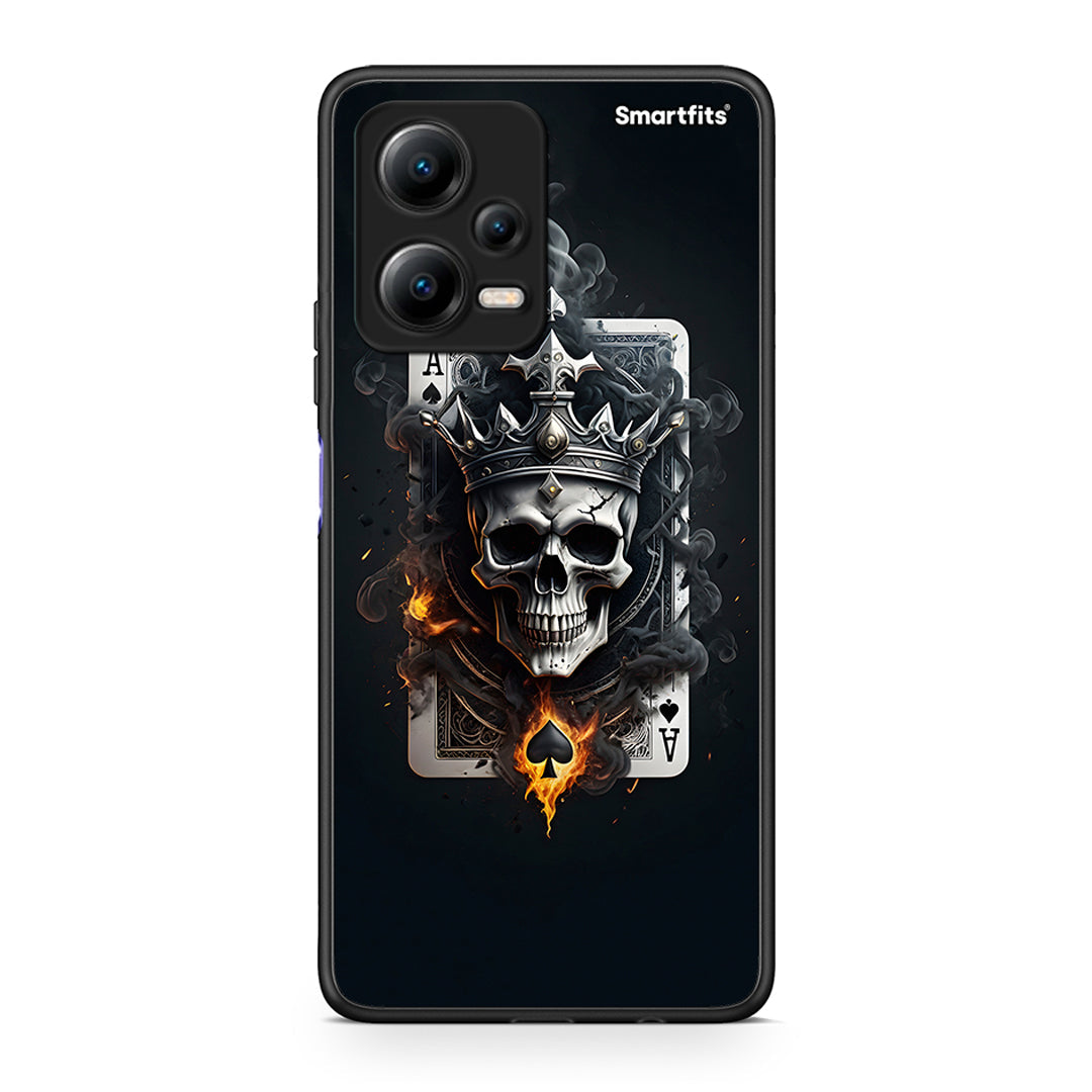 Θήκη Xiaomi Redmi Note 12 5G Skull King Ace από τη Smartfits με σχέδιο στο πίσω μέρος και μαύρο περίβλημα | Xiaomi Redmi Note 12 5G Skull King Ace Case with Colorful Back and Black Bezels