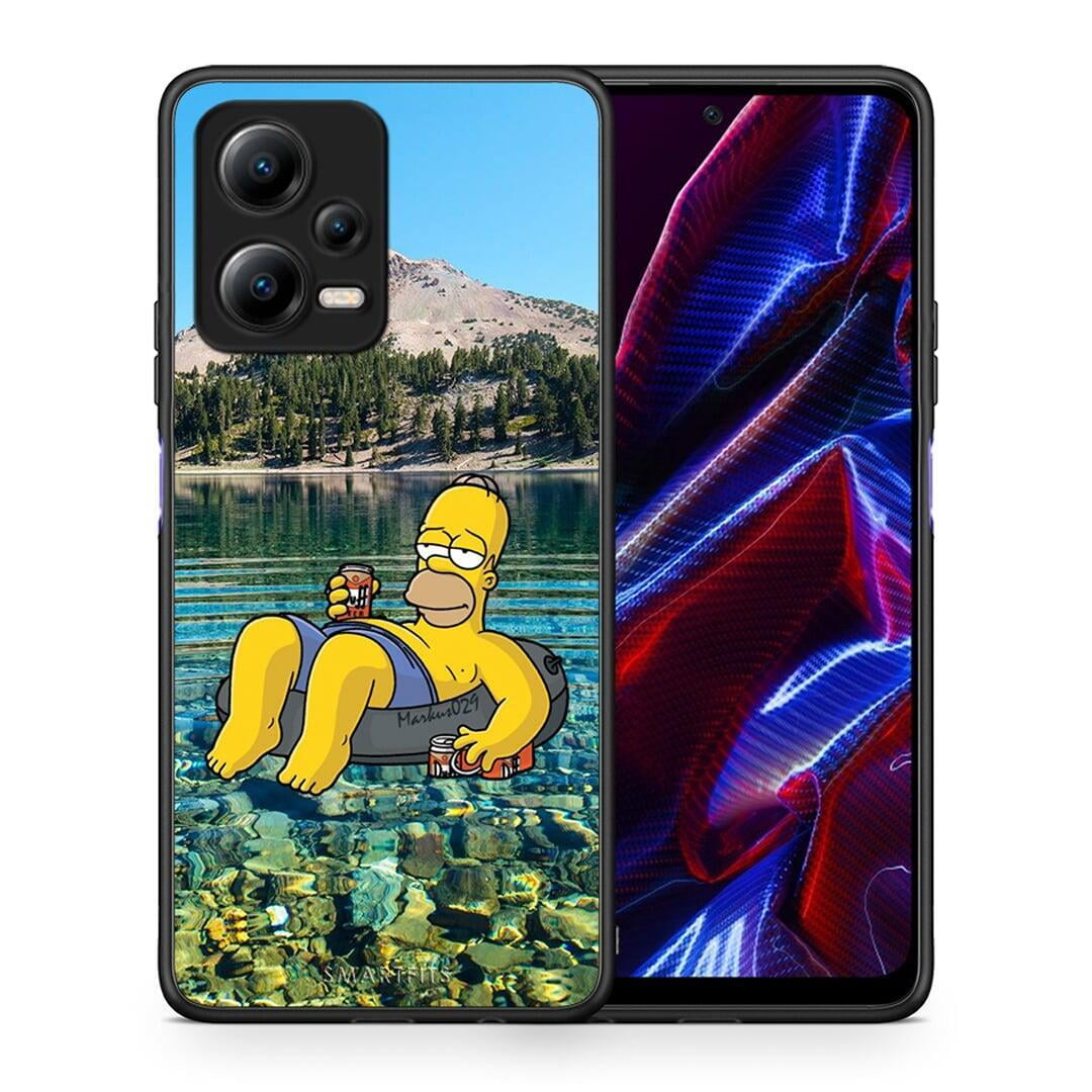 Θήκη Xiaomi Redmi Note 12 5G Summer Happiness από τη Smartfits με σχέδιο στο πίσω μέρος και μαύρο περίβλημα | Xiaomi Redmi Note 12 5G Summer Happiness Case with Colorful Back and Black Bezels