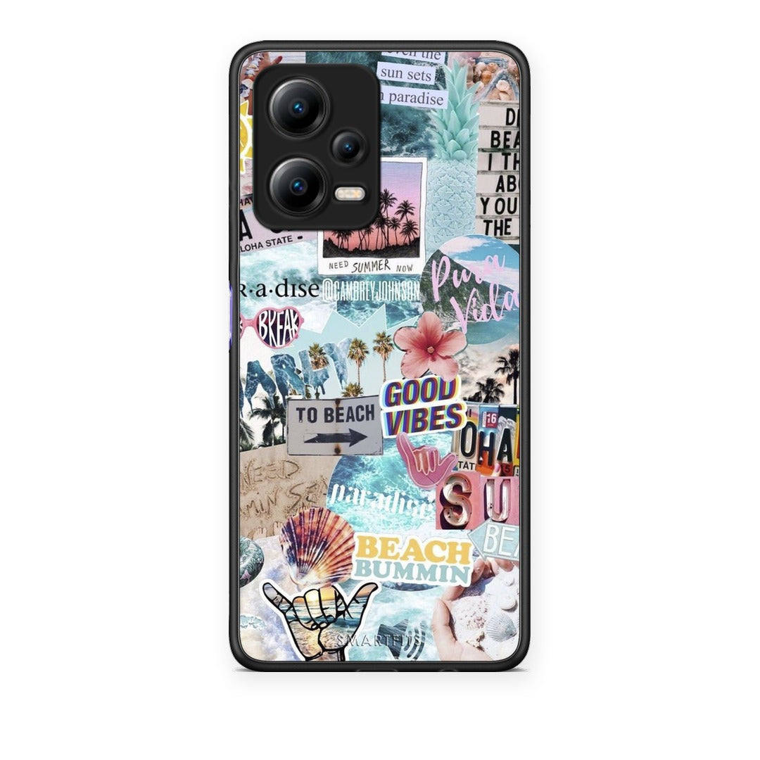 Θήκη Xiaomi Redmi Note 12 5G Summer Vibes από τη Smartfits με σχέδιο στο πίσω μέρος και μαύρο περίβλημα | Xiaomi Redmi Note 12 5G Summer Vibes case with colorful back and black bezels