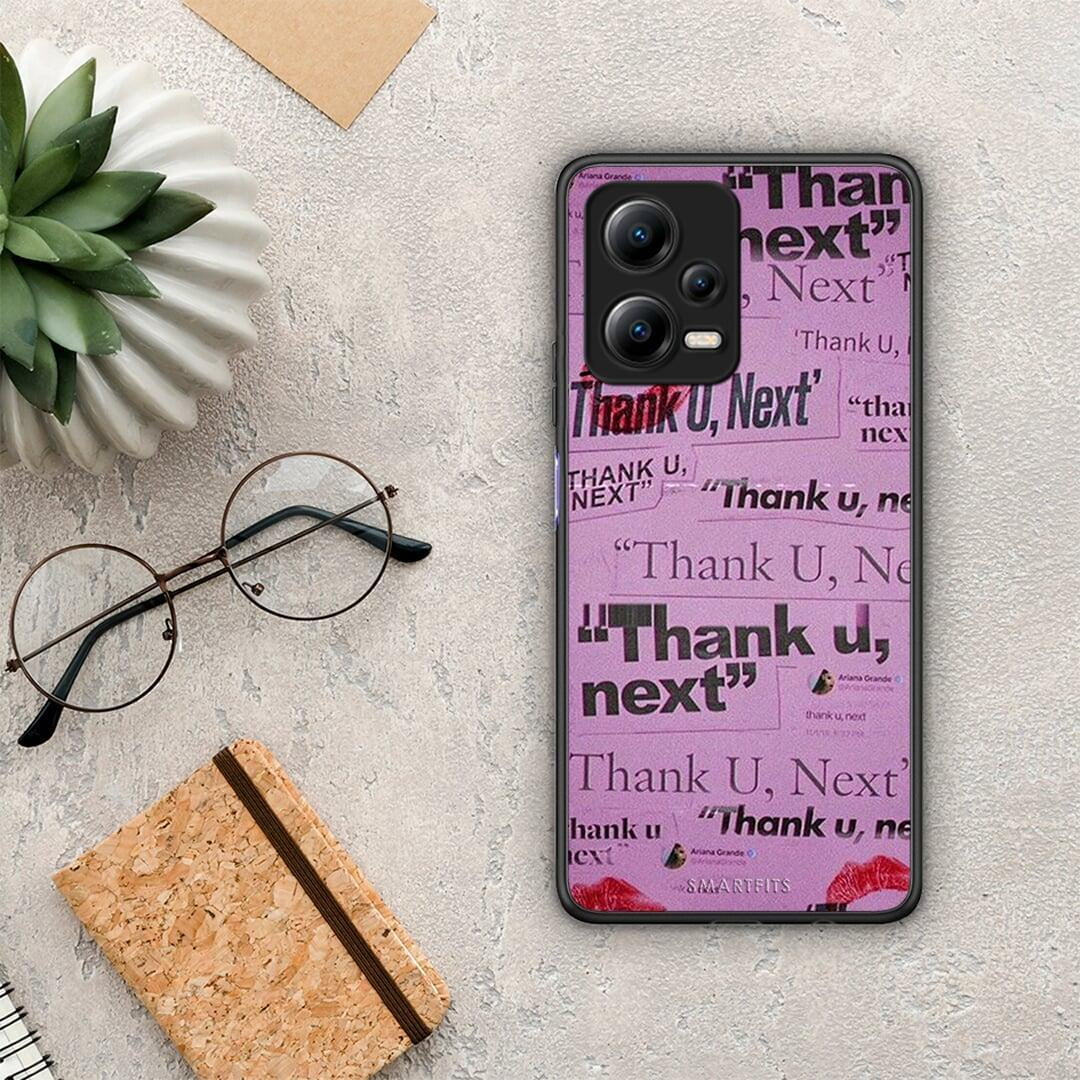 Θήκη Xiaomi Redmi Note 12 5G Thank You Next από τη Smartfits με σχέδιο στο πίσω μέρος και μαύρο περίβλημα | Xiaomi Redmi Note 12 5G Thank You Next Case with Colorful Back and Black Bezels