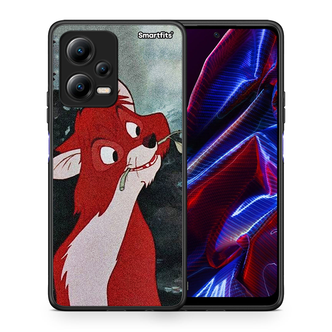 Θήκη Xiaomi Redmi Note 12 5G Tod And Vixey Love 1 από τη Smartfits με σχέδιο στο πίσω μέρος και μαύρο περίβλημα | Xiaomi Redmi Note 12 5G Tod And Vixey Love 1 Case with Colorful Back and Black Bezels