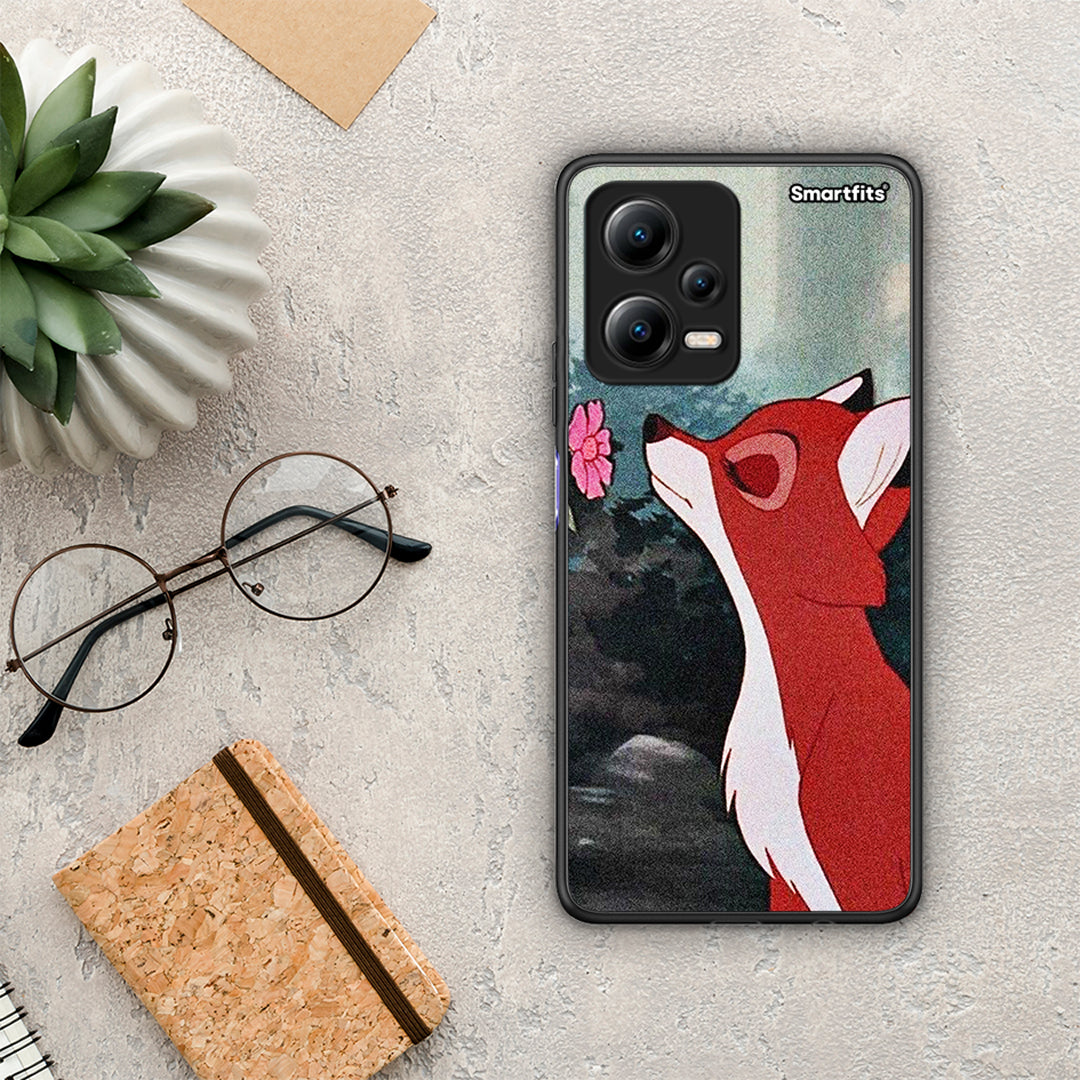 Θήκη Xiaomi Redmi Note 12 5G Tod And Vixey Love 2 από τη Smartfits με σχέδιο στο πίσω μέρος και μαύρο περίβλημα | Xiaomi Redmi Note 12 5G Tod And Vixey Love 2 Case with Colorful Back and Black Bezels