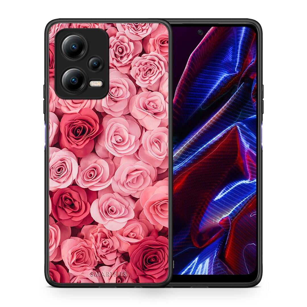 Θήκη Xiaomi Redmi Note 12 5G Valentine RoseGarden από τη Smartfits με σχέδιο στο πίσω μέρος και μαύρο περίβλημα | Xiaomi Redmi Note 12 5G Valentine RoseGarden Case with Colorful Back and Black Bezels