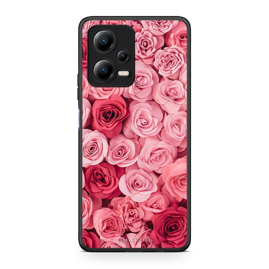 Θήκη Xiaomi Redmi Note 12 5G Valentine RoseGarden από τη Smartfits με σχέδιο στο πίσω μέρος και μαύρο περίβλημα | Xiaomi Redmi Note 12 5G Valentine RoseGarden Case with Colorful Back and Black Bezels