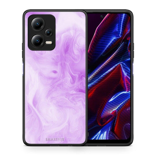 Θήκη Xiaomi Redmi Note 12 5G Watercolor Lavender από τη Smartfits με σχέδιο στο πίσω μέρος και μαύρο περίβλημα | Xiaomi Redmi Note 12 5G Watercolor Lavender Case with Colorful Back and Black Bezels