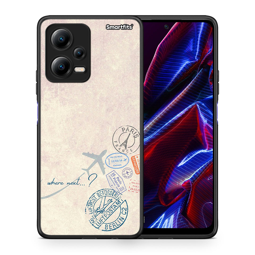 Θήκη Xiaomi Redmi Note 12 5G Where Next από τη Smartfits με σχέδιο στο πίσω μέρος και μαύρο περίβλημα | Xiaomi Redmi Note 12 5G Where Next Case with Colorful Back and Black Bezels