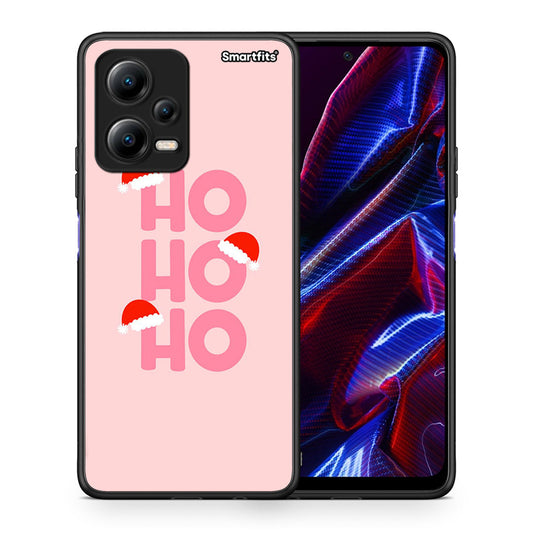 Θήκη Xiaomi Redmi Note 12 5G Xmas Ho Ho Ho από τη Smartfits με σχέδιο στο πίσω μέρος και μαύρο περίβλημα | Xiaomi Redmi Note 12 5G Xmas Ho Ho Ho Case with Colorful Back and Black Bezels