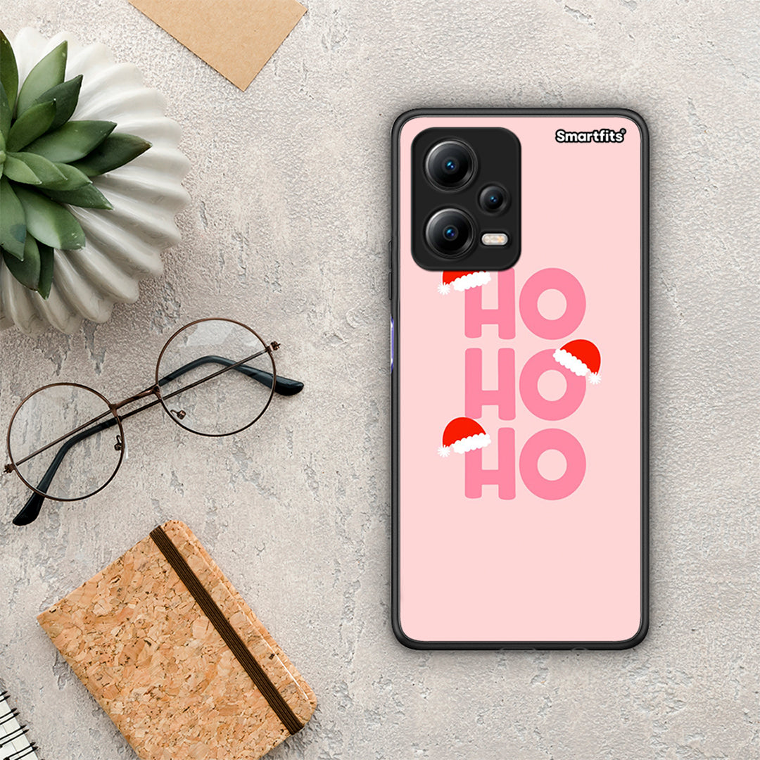 Θήκη Xiaomi Redmi Note 12 5G Xmas Ho Ho Ho από τη Smartfits με σχέδιο στο πίσω μέρος και μαύρο περίβλημα | Xiaomi Redmi Note 12 5G Xmas Ho Ho Ho Case with Colorful Back and Black Bezels