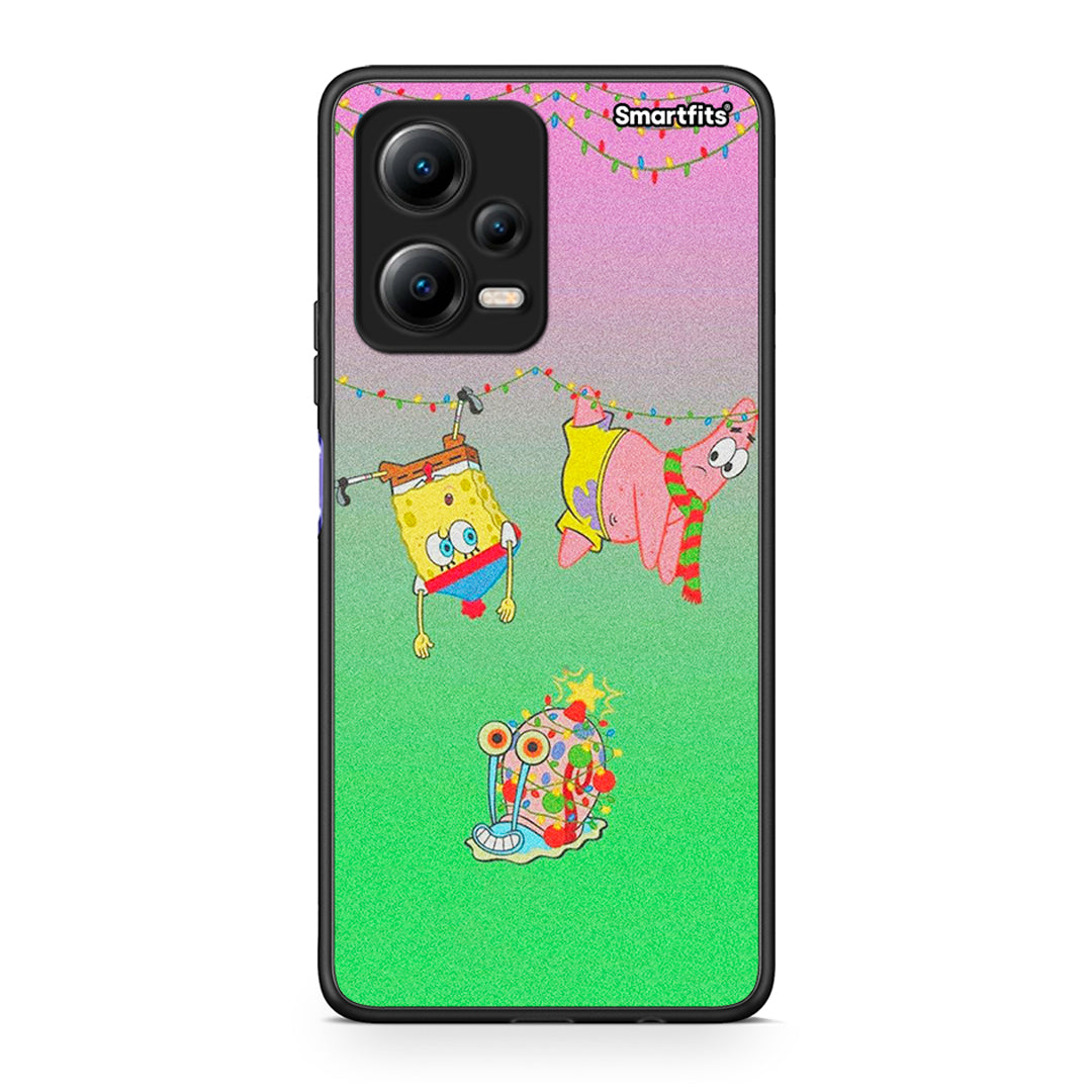 Θήκη Xiaomi Redmi Note 12 5G Xmas Lights από τη Smartfits με σχέδιο στο πίσω μέρος και μαύρο περίβλημα | Xiaomi Redmi Note 12 5G Xmas Lights Case with Colorful Back and Black Bezels