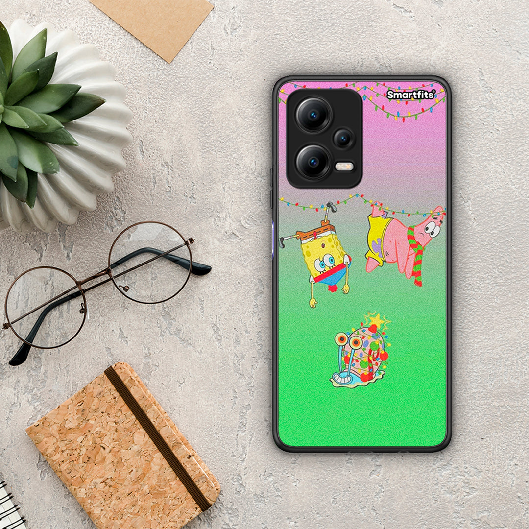 Θήκη Xiaomi Redmi Note 12 5G Xmas Lights από τη Smartfits με σχέδιο στο πίσω μέρος και μαύρο περίβλημα | Xiaomi Redmi Note 12 5G Xmas Lights Case with Colorful Back and Black Bezels