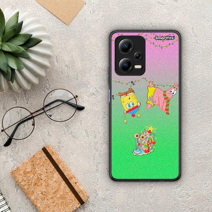 Θήκη Xiaomi Redmi Note 12 5G Xmas Lights από τη Smartfits με σχέδιο στο πίσω μέρος και μαύρο περίβλημα | Xiaomi Redmi Note 12 5G Xmas Lights Case with Colorful Back and Black Bezels