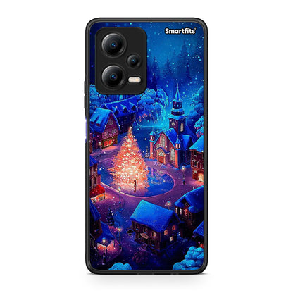 Θήκη Xiaomi Redmi Note 12 5G Xmas Village από τη Smartfits με σχέδιο στο πίσω μέρος και μαύρο περίβλημα | Xiaomi Redmi Note 12 5G Xmas Village Case with Colorful Back and Black Bezels