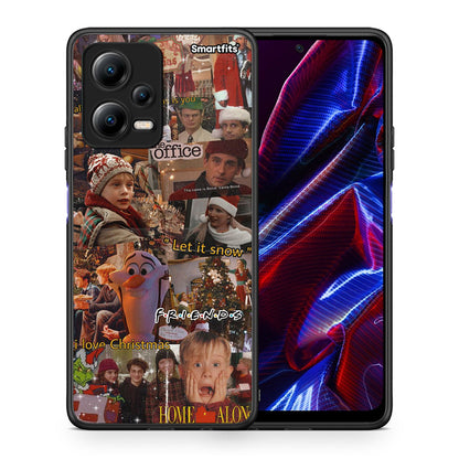 Θήκη Xiaomi Redmi Note 12 5G Xmas Wishes από τη Smartfits με σχέδιο στο πίσω μέρος και μαύρο περίβλημα | Xiaomi Redmi Note 12 5G Xmas Wishes Case with Colorful Back and Black Bezels