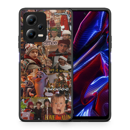 Θήκη Xiaomi Redmi Note 12 5G Xmas Wishes από τη Smartfits με σχέδιο στο πίσω μέρος και μαύρο περίβλημα | Xiaomi Redmi Note 12 5G Xmas Wishes Case with Colorful Back and Black Bezels