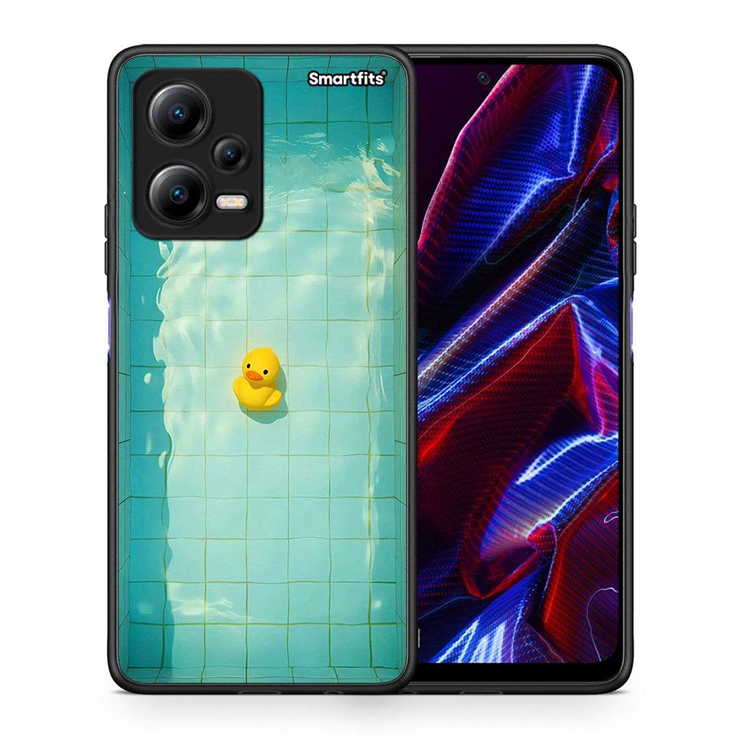 Θήκη Xiaomi Poco X5 5G Dual Yellow Duck από τη Smartfits με σχέδιο στο πίσω μέρος και μαύρο περίβλημα | Xiaomi Poco X5 5G Dual Yellow Duck Case with Colorful Back and Black Bezels