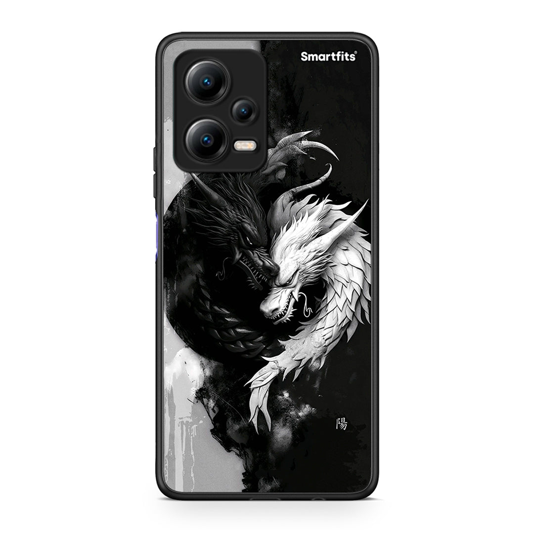 Θήκη Xiaomi Redmi Note 12 5G Yin Yang από τη Smartfits με σχέδιο στο πίσω μέρος και μαύρο περίβλημα | Xiaomi Redmi Note 12 5G Yin Yang Case with Colorful Back and Black Bezels